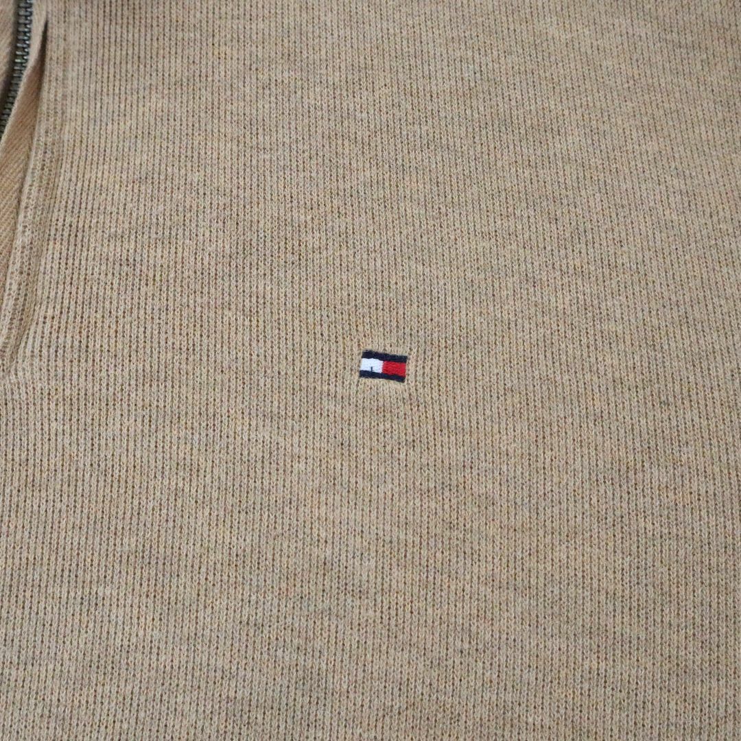 TOMMY HILFIGER(トミーヒルフィガー)の【春カラー】トミーヒルフィガー／ニット　ハーフジップ　刺繍ロゴ　コットン　XL メンズのトップス(ニット/セーター)の商品写真