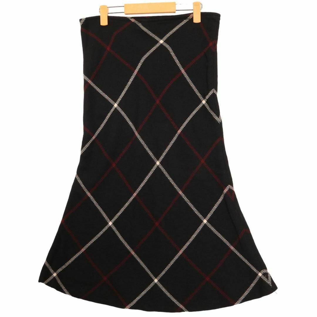 agnes b.(アニエスベー)のagnes b.　黒　チェック　ウール100％　スカート レディースのスカート(ロングスカート)の商品写真