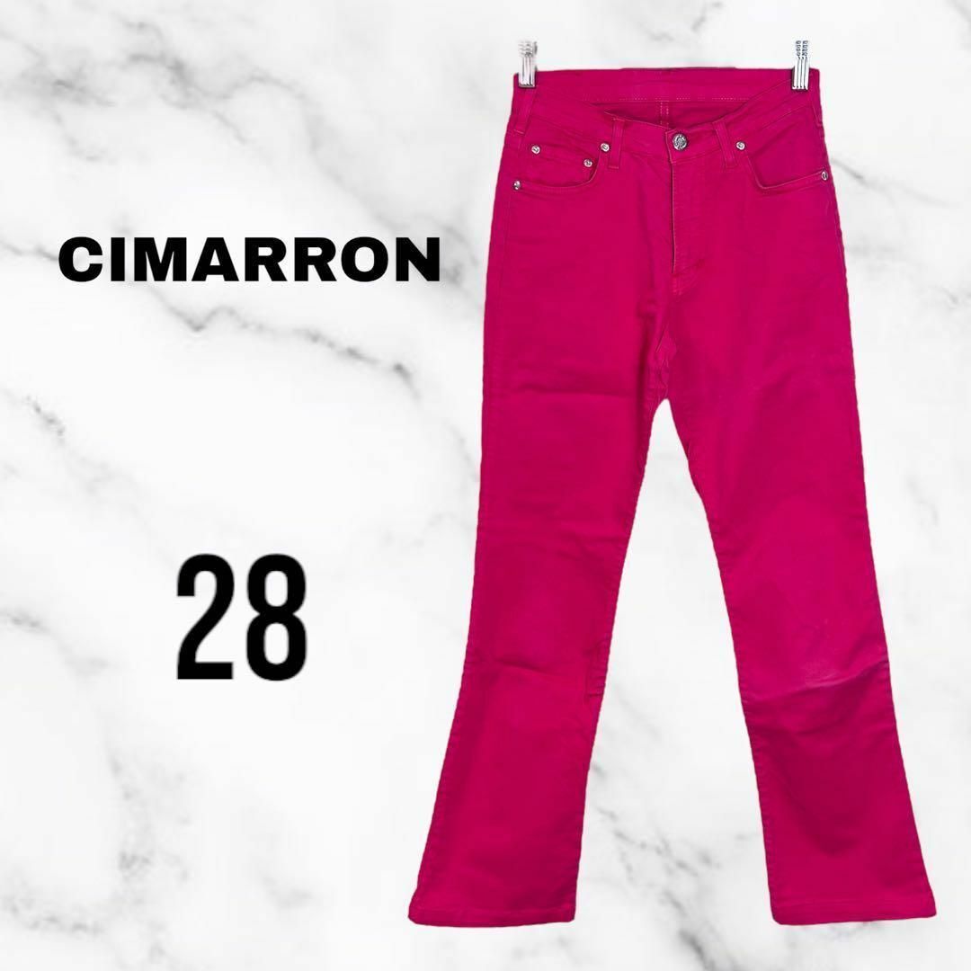 CIMARRON(シマロン)の【cimarron】ストレッチスキニーデニムパンツ　フレア　ピンク　28インチ レディースのパンツ(デニム/ジーンズ)の商品写真