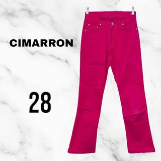 シマロン(CIMARRON)の【cimarron】ストレッチスキニーデニムパンツ　フレア　ピンク　28インチ(デニム/ジーンズ)