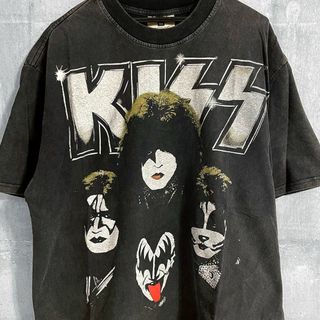 KISS　メタル　バンド　Tシャツ　キッス　ハードロック　エモい　原宿　映画(Tシャツ/カットソー(半袖/袖なし))