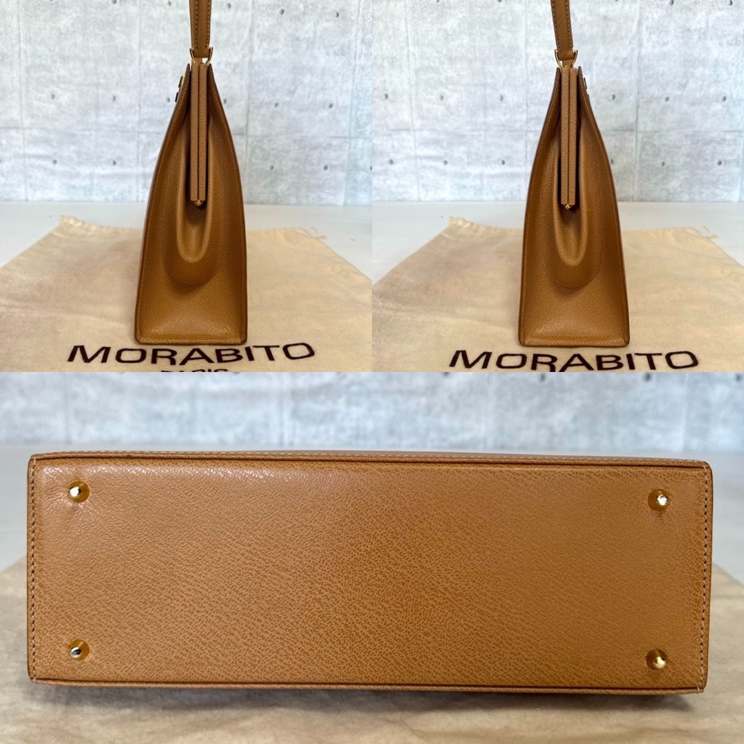 MORABITO - 【未使用級】MORABITO カーフレザー ベージュ ゴールド金具 MORABITO - 【未使用級】MORABITO カーフレザー ベージュ ゴールド金具