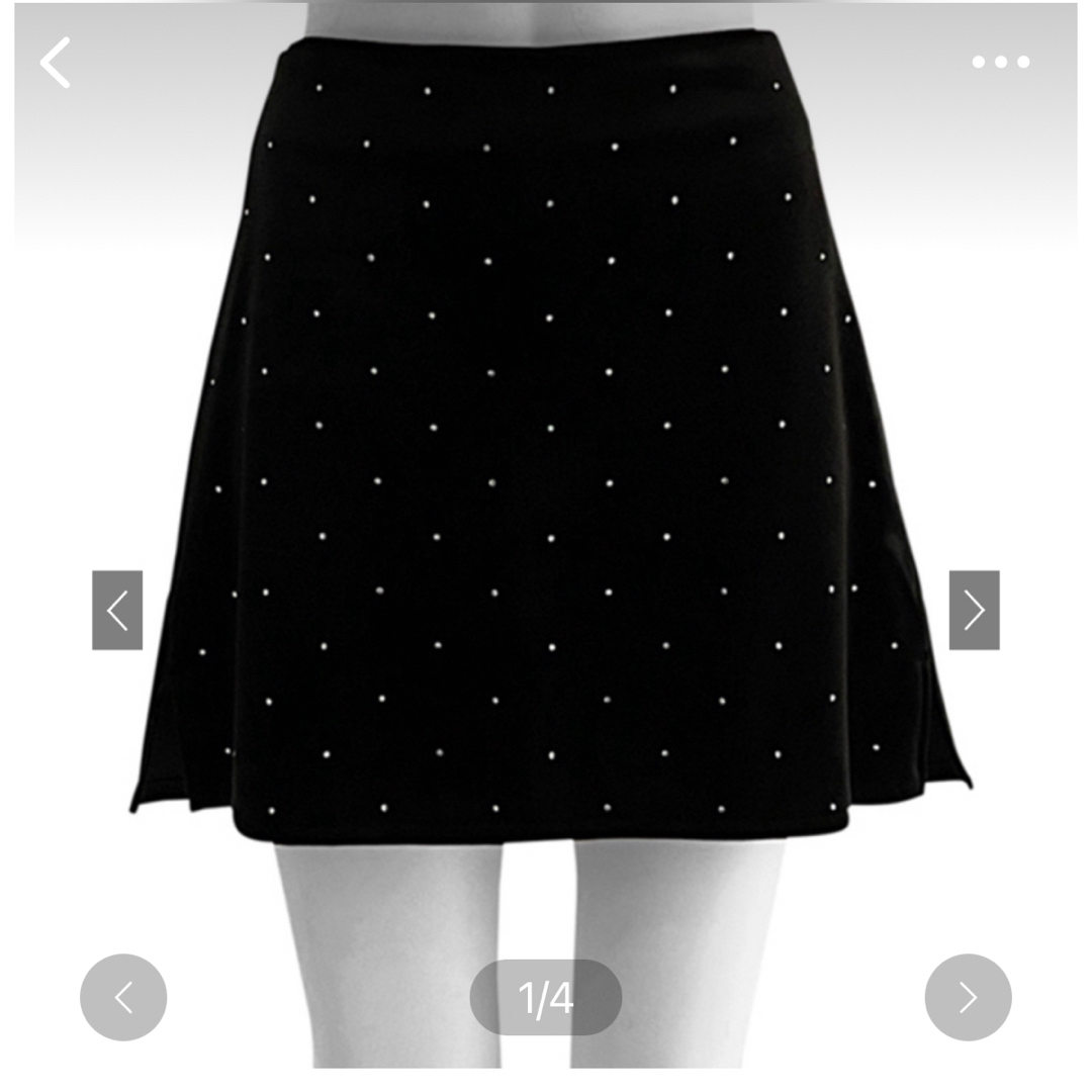 GRL(グレイル)のGRL ラインストーンベロアミニスカートパンツ レディースのスカート(ミニスカート)の商品写真