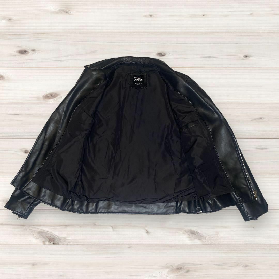 ZARA(ザラ)のレア ZARA ザラ ダブルライダース レザー L 大きいサイズ ライダース メンズのジャケット/アウター(ライダースジャケット)の商品写真