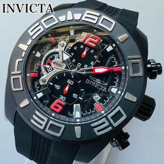 インビクタ(INVICTA)のインビクタ 腕時計 メンズブラック新品 クォーツ おしゃれ ケース付属 黒(腕時計(アナログ))