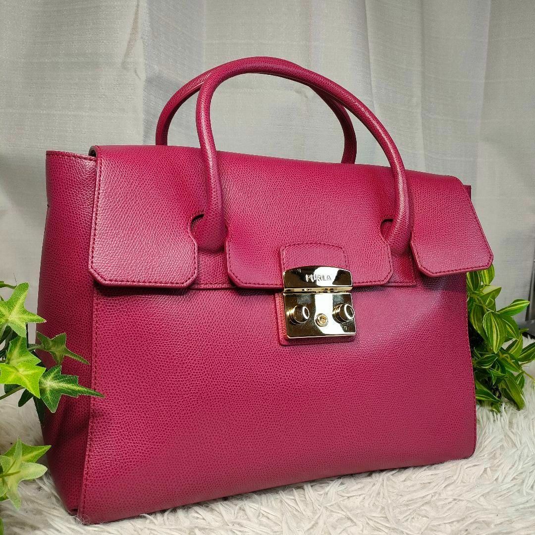 Furla(フルラ)の【美品】 フルラ ハンドバッグ ピンク FURLA バッグ メトロポリス レディースのバッグ(ハンドバッグ)の商品写真