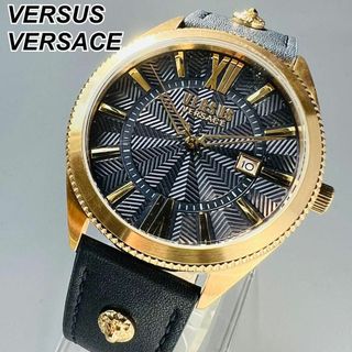 ヴェルサーチ(VERSACE)のヴェルサス ヴェルサーチ 腕時計 新品 メンズ ゴールド  レザーバンド 電池式(腕時計(アナログ))