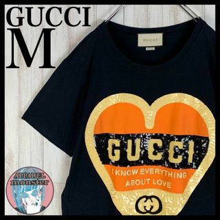 Gucci - 【超希少モデル】GUCCI スパンコール ハート インターロッキング Tシャツ