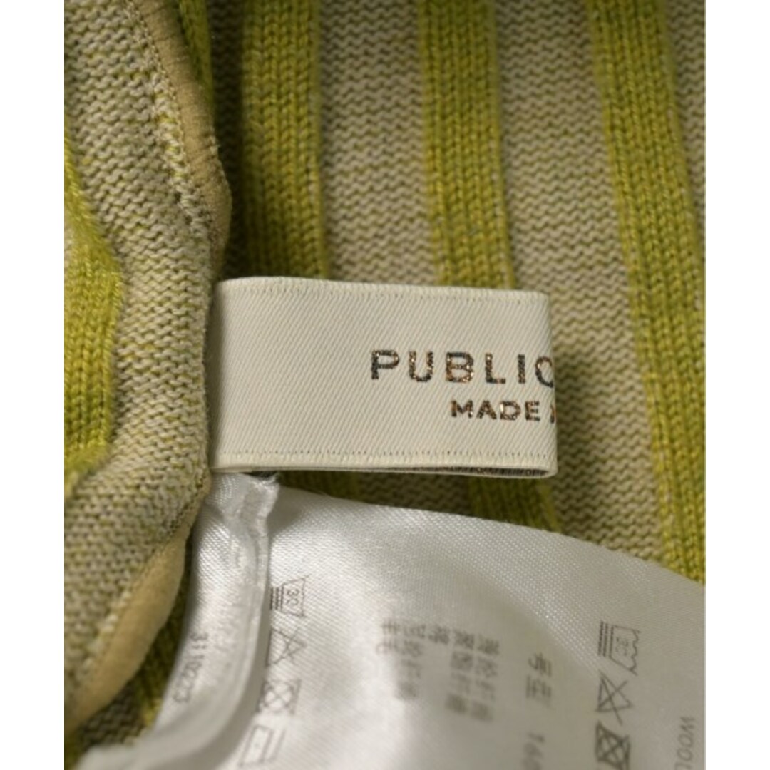 PUBLIC TOKYO(パブリックトウキョウ)のPUBLIC TOKYO ニット・セーター F 黄緑xベージュ 【古着】【中古】 レディースのトップス(ニット/セーター)の商品写真