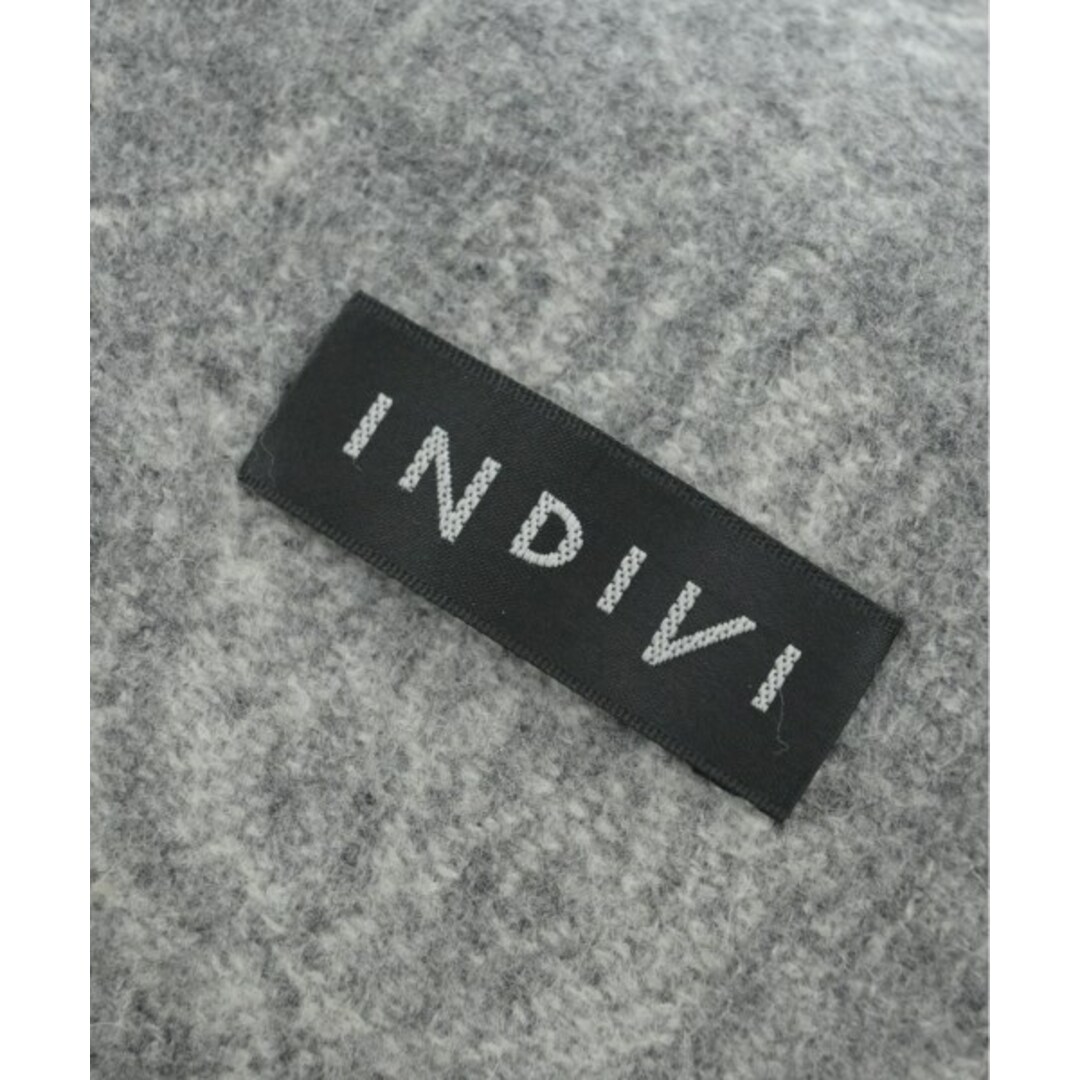 INDIVI(インディヴィ)のINDIVI インディヴィ ストール - グレーx白系(総柄) 【古着】【中古】 レディースのファッション小物(ストール/パシュミナ)の商品写真