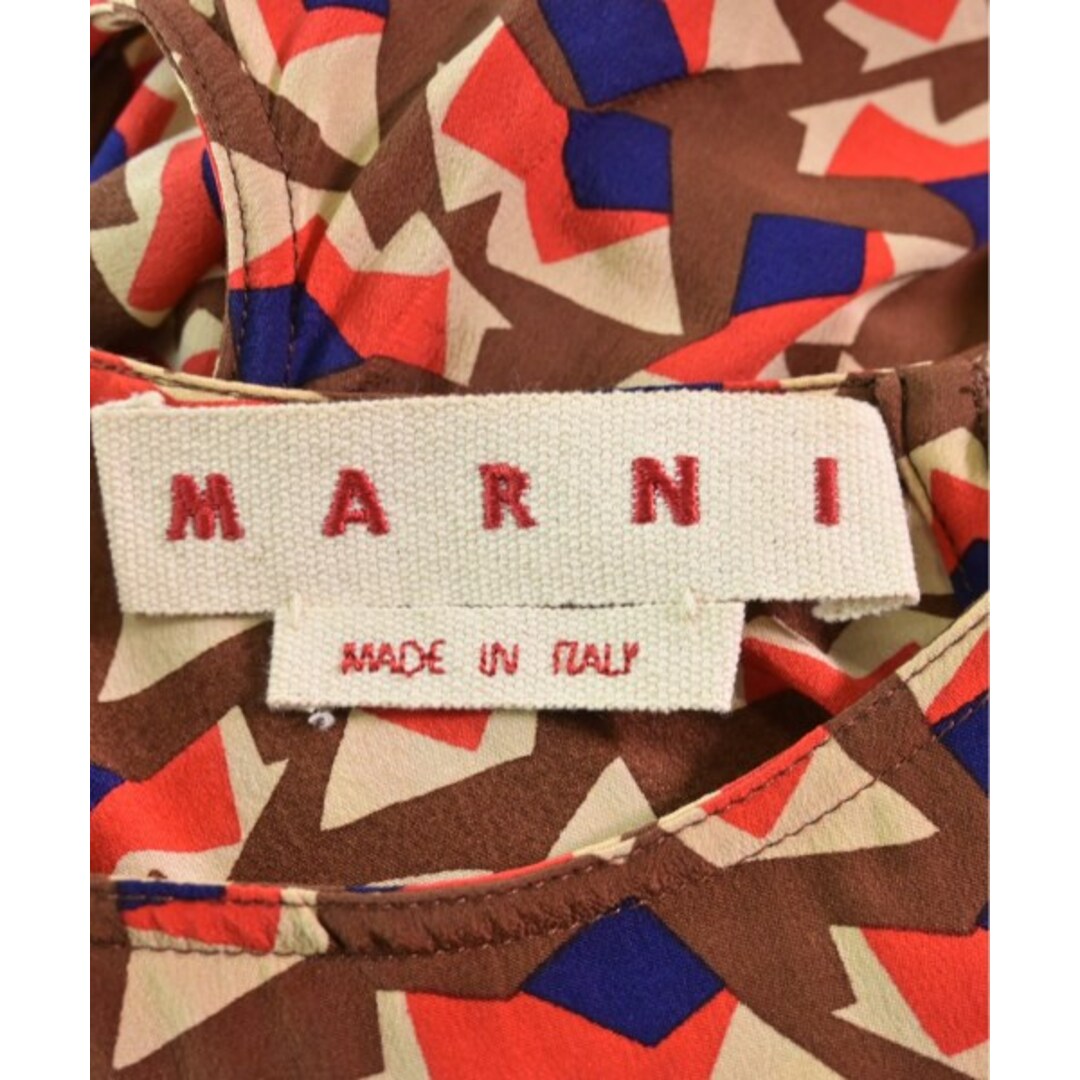 Marni(マルニ)のMARNI マルニ ワンピース 38(S位) 茶x赤系x紺等(総柄) 【古着】【中古】 レディースのワンピース(ひざ丈ワンピース)の商品写真