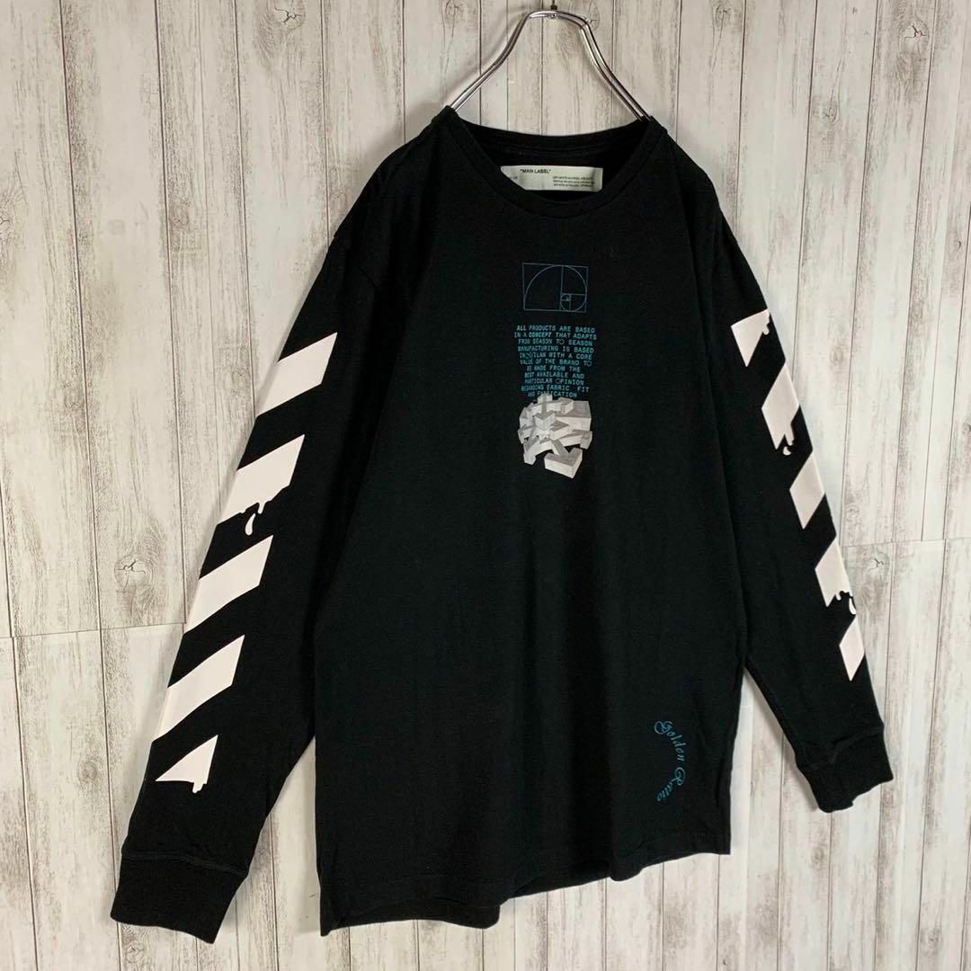 OFF-WHITE(オフホワイト)の【超絶人気モデル】オフホワイト XL クロスアロー 両面ロゴ 入手困難 ロンT メンズのトップス(Tシャツ/カットソー(七分/長袖))の商品写真