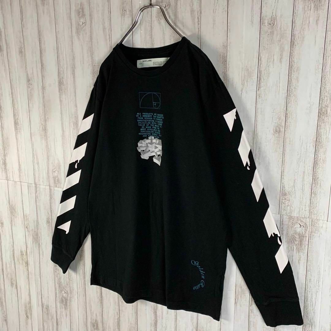 OFF-WHITE(オフホワイト)の【超絶人気モデル】オフホワイト XL クロスアロー 両面ロゴ 入手困難 ロンT メンズのトップス(Tシャツ/カットソー(七分/長袖))の商品写真