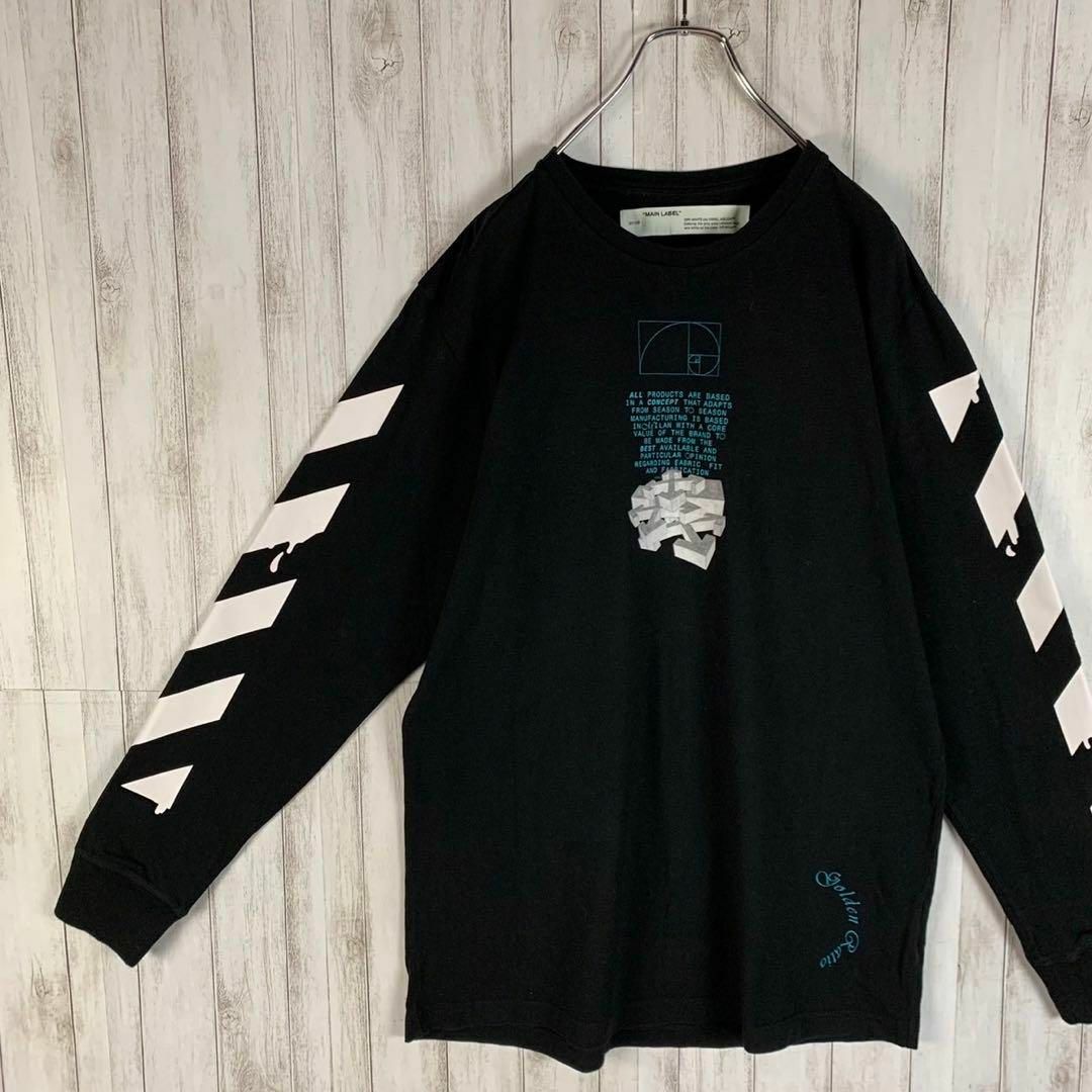 OFF-WHITE(オフホワイト)の【超絶人気モデル】オフホワイト XL クロスアロー 両面ロゴ 入手困難 ロンT メンズのトップス(Tシャツ/カットソー(七分/長袖))の商品写真