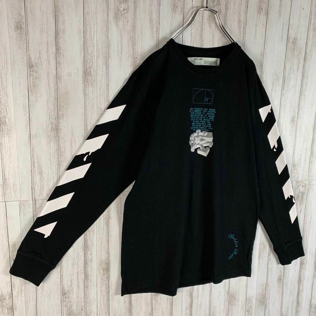 OFF-WHITE(オフホワイト)の【超絶人気モデル】オフホワイト XL クロスアロー 両面ロゴ 入手困難 ロンT メンズのトップス(Tシャツ/カットソー(七分/長袖))の商品写真