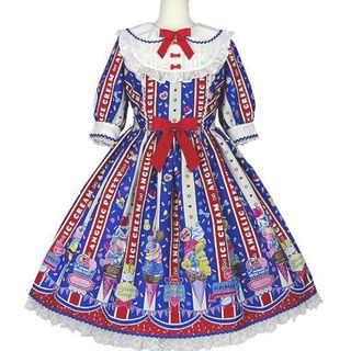 アンジェリックプリティー(Angelic Pretty)のangelic pretty ice cream parlor OP バレッタ(ひざ丈ワンピース)