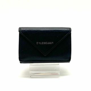 バレンシアガ(Balenciaga)のバレンシアガ　ペーパーミニウォレット　3つ折財布　レザー　ブラック 60227(財布)