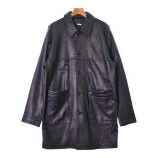 STUSSY - STUSSY ステューシー ステンカラーコート L 黒 【古着】【中古】