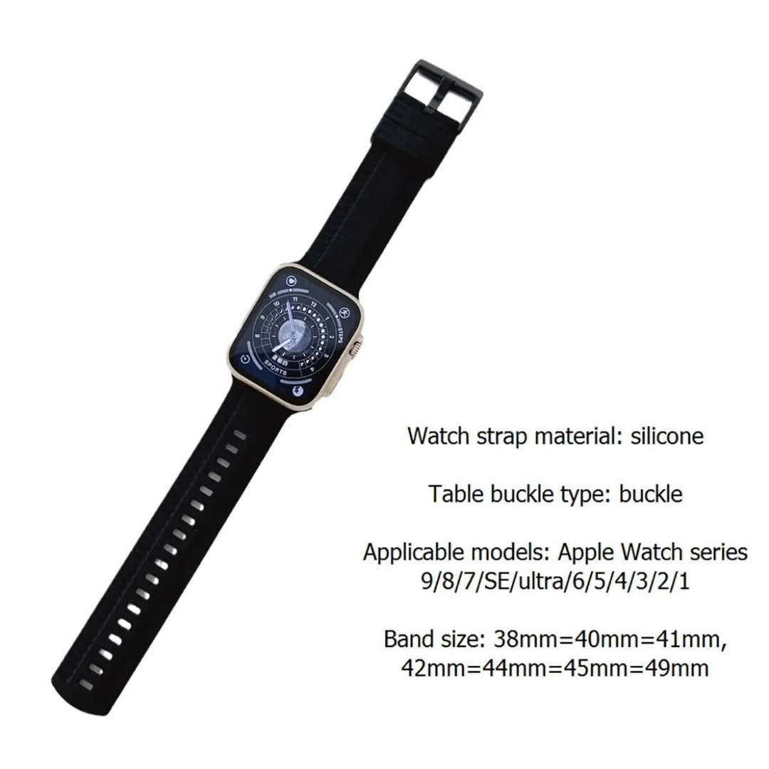 Apple Watch バンド シリコン ブラック アップルウォッチ 黒 耐久性 メンズの時計(その他)の商品写真