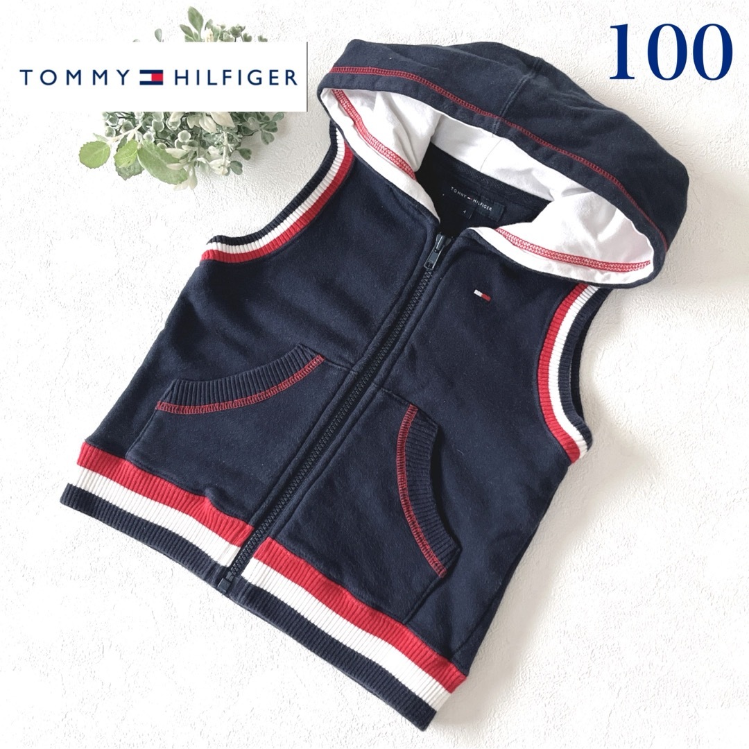 TOMMY HILFIGER(トミーヒルフィガー)の【TOMMY HILFIGER】ジップアップ ベスト パーカー フード 90cm キッズ/ベビー/マタニティのキッズ服男の子用(90cm~)(ジャケット/上着)の商品写真