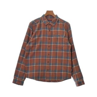 パタゴニア(patagonia)のpatagonia カジュアルシャツ S オレンジ系x青系x白系(チェック) 【古着】【中古】(シャツ)