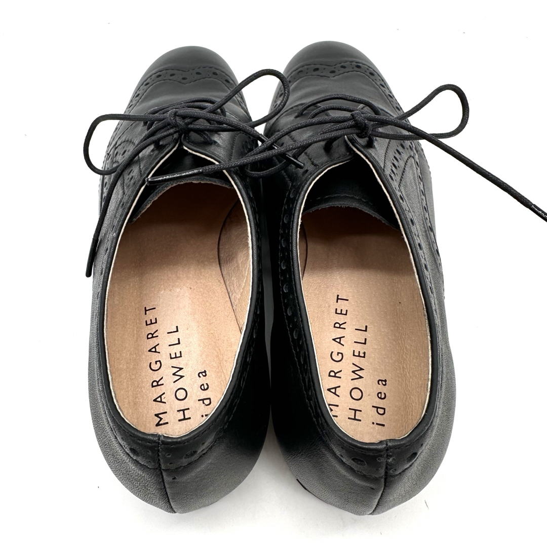 MARGARET HOWELL(マーガレットハウエル)の〈美品〉MARGARET HOWELL IDEA【22.5】ウィングチップ 黒 レディースの靴/シューズ(ローファー/革靴)の商品写真