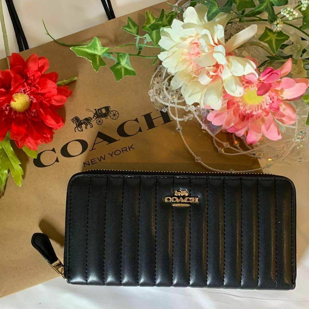 COACH コーチ 長財布 キルティング ブラックの通販 by yuki's shop｜ラクマ