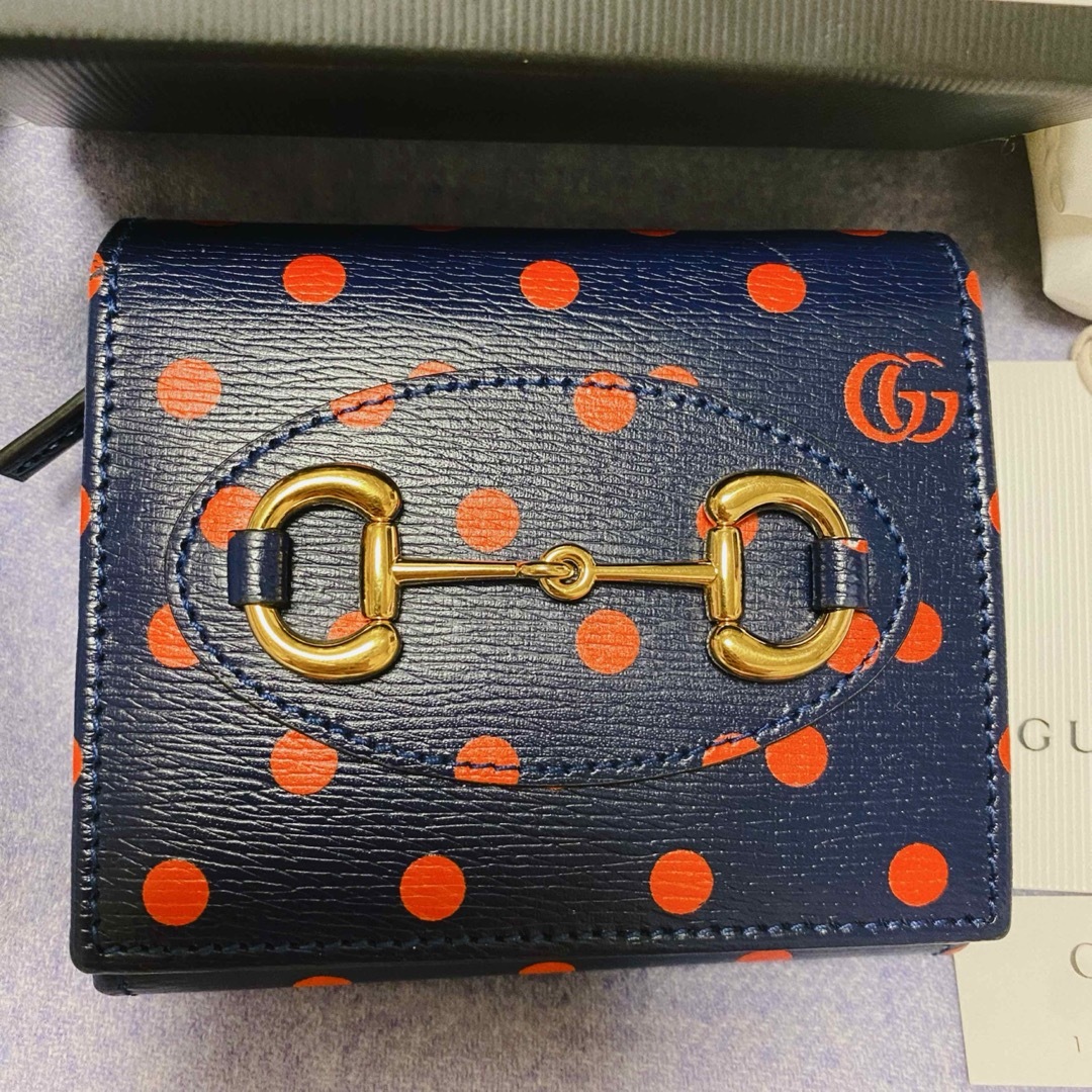 Gucci(グッチ)の稀少人気GUCCIポルカドット二つ折り財布未使用 付属品完備 メンズのファッション小物(折り財布)の商品写真