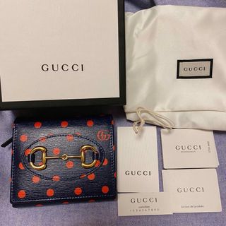 Gucci - 稀少人気GUCCIポルカドット二つ折り財布未使用 付属品完備