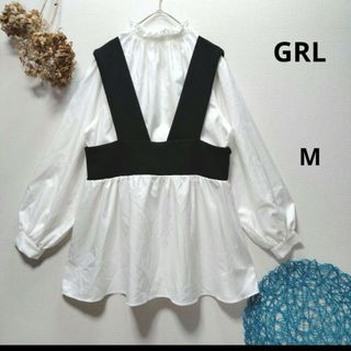 グレイル(GRL)のGRL グレイル　フリルネックプルオーバービスチェドッキングブラウス(シャツ/ブラウス(長袖/七分))