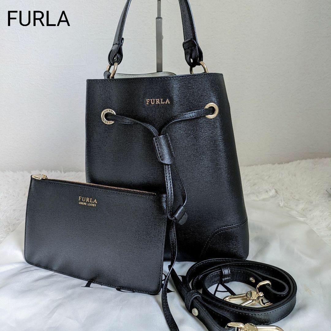 Furla(フルラ)の美品✨フルラ ステイシー 黑 2way ショルダーバッグ サフィアーノレザー レディースのバッグ(ショルダーバッグ)の商品写真