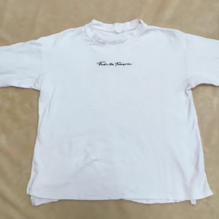 ジーユー(GU)のGU　ジーユー　Ｔシャツ　長袖　140　ホワイト　スリット入り(Tシャツ/カットソー)