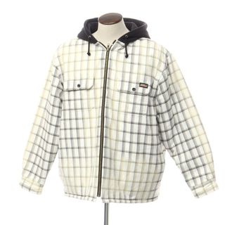 シュプリーム(Supreme)の【中古】シュプリーム Supreme 2023年秋冬 Dickies Plaid Hooded Zip Up Shirt 中綿 フーディーシャツブルゾン ホワイトxベージュ【サイズL】【メンズ】(シャツ)