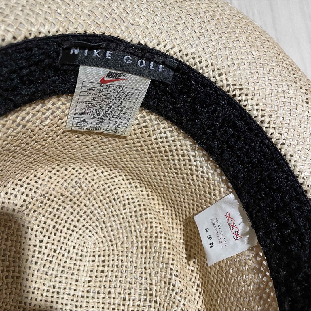 NIKE(ナイキ)の90s NIKE GOLF USA製　デッドストック　麦わら帽子　ナイキ　銀タグ メンズの帽子(その他)の商品写真