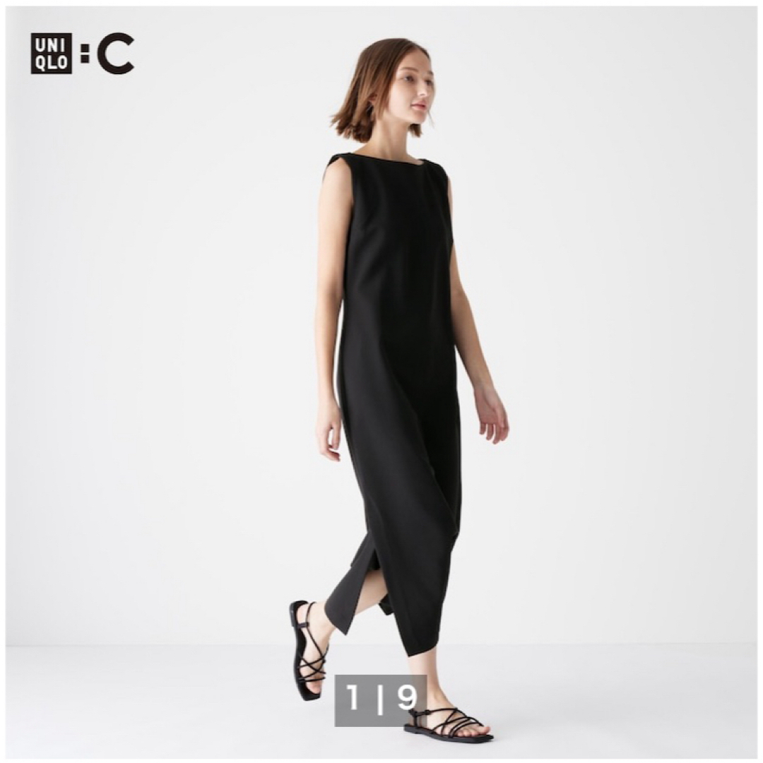 UNIQLO(ユニクロ)のUNIQLO:C ユニクロc クレープジャージーワンピース XXL／黒 レディースのワンピース(ロングワンピース/マキシワンピース)の商品写真