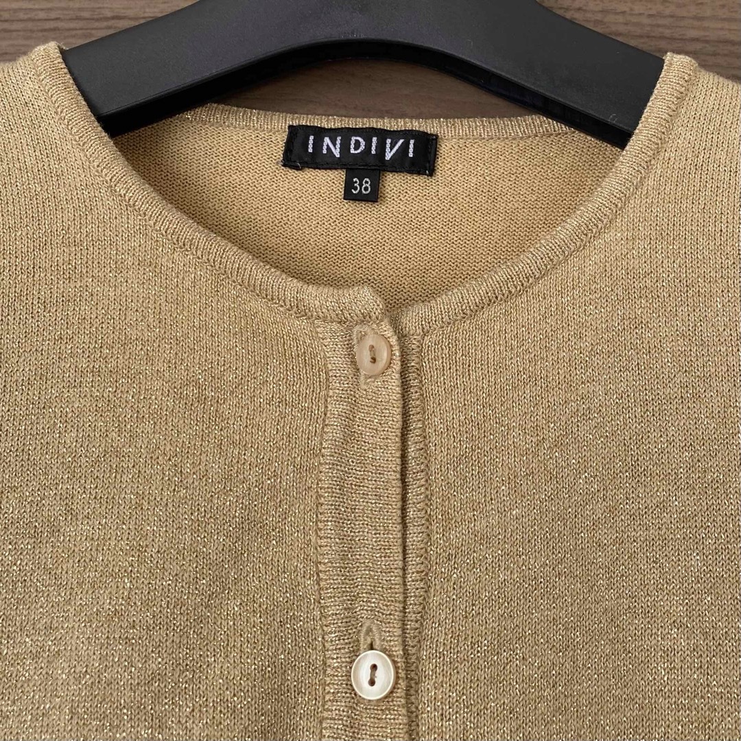 INDIVI(インディヴィ)のINDIVI ラメ入り七分袖カーディガン レディースのトップス(カーディガン)の商品写真