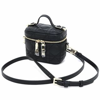 ディオール(Dior)のディオール LADY DIOR マイクロ ヴァニティ ブラック ラムスキン 2WAY カナージュ Sランク【中古】(その他)