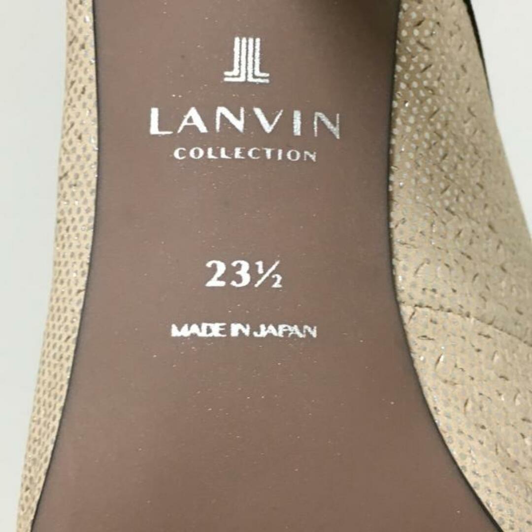 LANVIN COLLECTION(ランバンコレクション)のLANVIN COLLECTION(ランバンコレクション) ミュール 23 1/2 レディース - ピンクベージュ×シルバー×黒 リボン レザー×化学繊維 レディースの靴/シューズ(ミュール)の商品写真