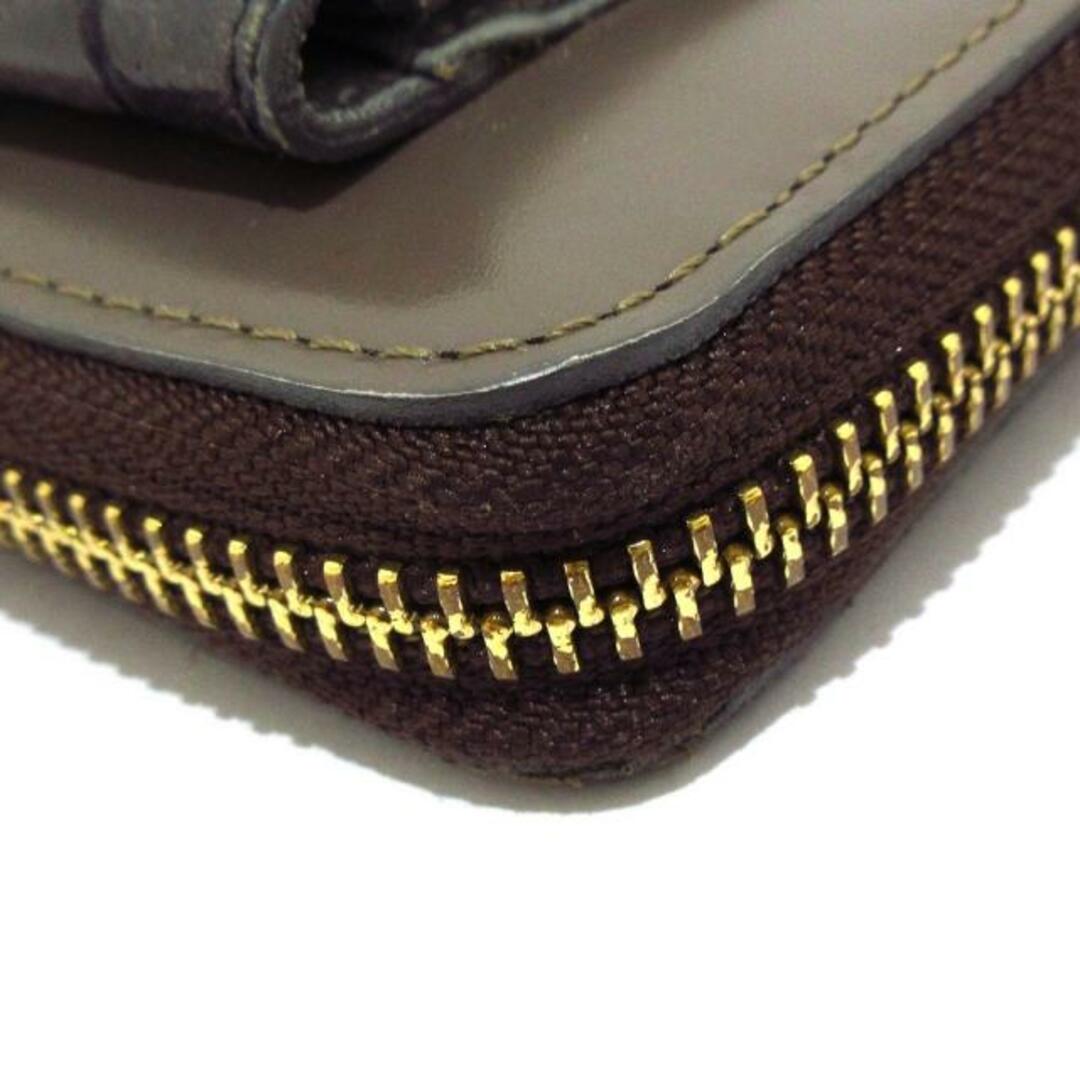 ear(イア) 長財布 - グレー×黒×ライトグレー ラウンドファスナー レザー レディースのファッション小物(財布)の商品写真