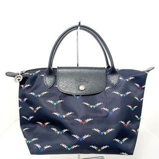 ロンシャン(LONGCHAMP)のLONGCHAMP(ロンシャン) ハンドバッグ ル・プリアージュ ネイビー×マルチ ハート ナイロン×レザー(ハンドバッグ)