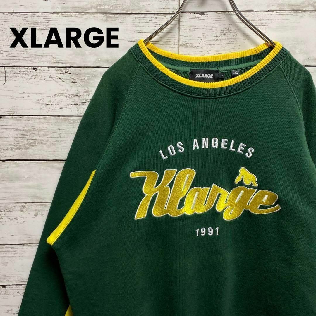 XLARGE(エクストララージ)の【入手困難】エクストララージ　リブライン　刺繍ビッグロゴ　スウェット メンズのトップス(スウェット)の商品写真