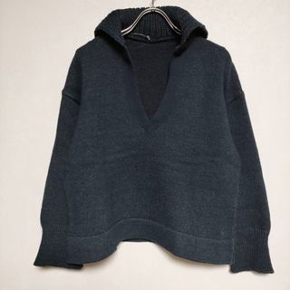 フォーティーファイブアールピーエム(45rpm)の45R/45rpm インディゴチューブヤーンセーラーPULLOVER 定価67200円 ニット ネイビー レディース フォーティーファイブアールピーエム【中古】4-0303M∞(ニット/セーター)