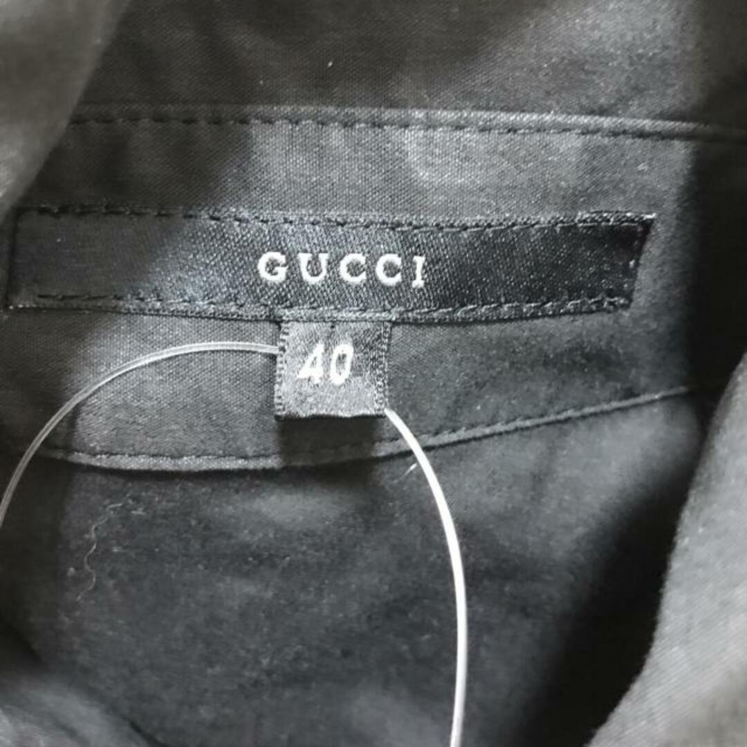 Gucci(グッチ)のGUCCI(グッチ) 長袖シャツブラウス サイズ40 M レディース - 黒 レディースのトップス(シャツ/ブラウス(長袖/七分))の商品写真