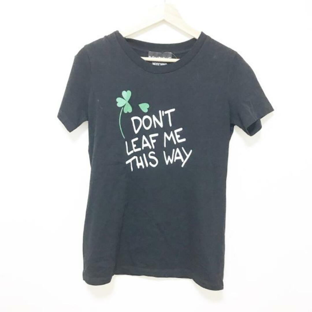 MOSCHINO(モスキーノ)のMOSCHINO(モスキーノ) 半袖Tシャツ レディース - 黒×白×グリーン クルーネック/BOUTIQUE/DON'T LEAF ME THIS WAY/ラメ レディースのトップス(Tシャツ(半袖/袖なし))の商品写真