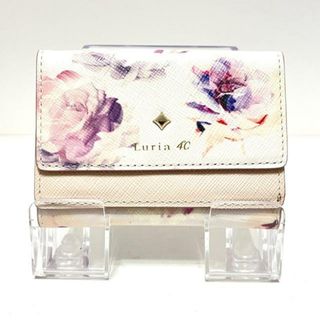 ヨンドシー(4℃)の4℃(ヨンドシー) 3つ折り財布 - 白×パープル×マルチ 花柄/Luria レザー(財布)