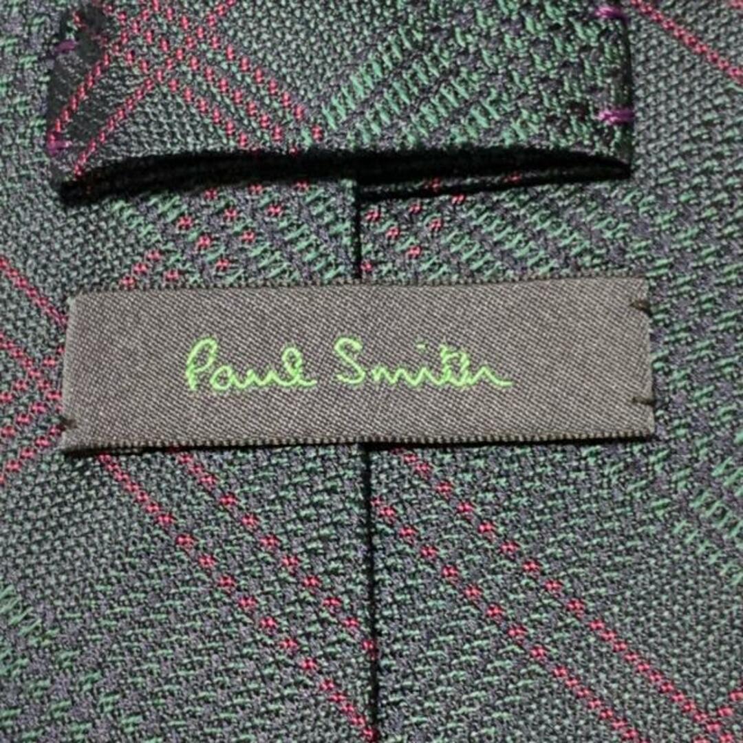 Paul Smith(ポールスミス)のPaulSmith(ポールスミス) ネクタイ メンズ - ダークグリーン×レッド×黒 チェック柄 メンズのファッション小物(ネクタイ)の商品写真