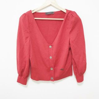 フォクシー(FOXEY)のFOXEY(フォクシー) カーディガン サイズ42 L レディース - レッド 長袖/肩パッド(カーディガン)