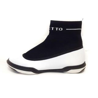 レペット(repetto)のrepetto(レペット) スニーカー 37 レディース美品  - 白×黒 ハイカット ポリエステル(スニーカー)