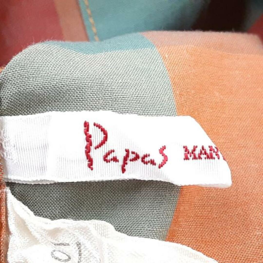 Papas(パパス) 長袖シャツ サイズL メンズ美品  - オレンジ×グリーン×マルチ チェック柄 メンズのトップス(シャツ)の商品写真