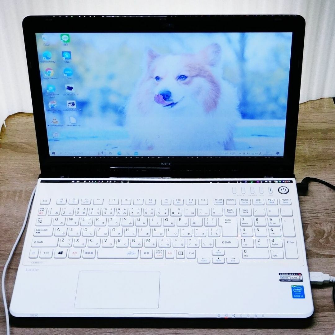 NEC(エヌイーシー)の人気の光沢白色　NEC LaVie　ノートパソコン　光るマウスセット付き スマホ/家電/カメラのPC/タブレット(ノートPC)の商品写真
